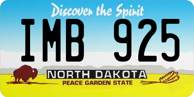 ND license plate IMB925