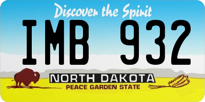 ND license plate IMB932