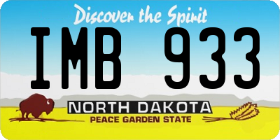 ND license plate IMB933