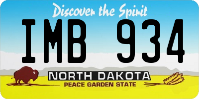 ND license plate IMB934