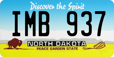 ND license plate IMB937