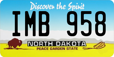 ND license plate IMB958