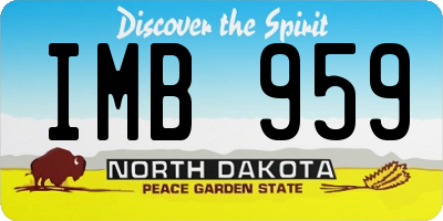 ND license plate IMB959