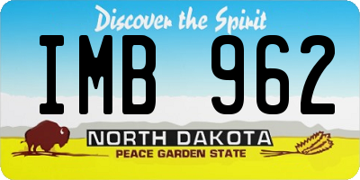 ND license plate IMB962