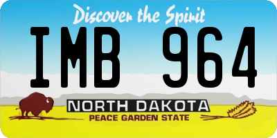 ND license plate IMB964