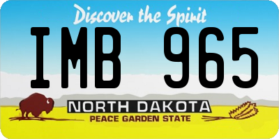 ND license plate IMB965