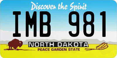 ND license plate IMB981