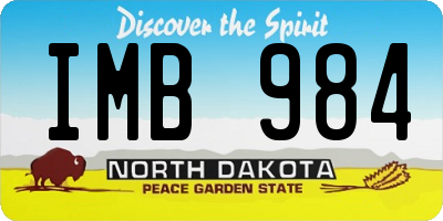 ND license plate IMB984