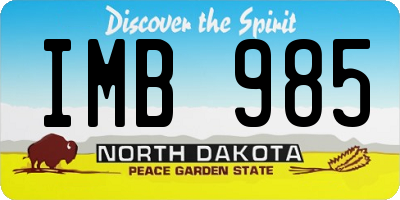 ND license plate IMB985