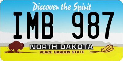 ND license plate IMB987