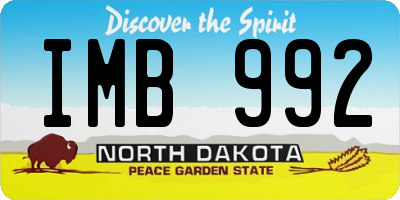 ND license plate IMB992