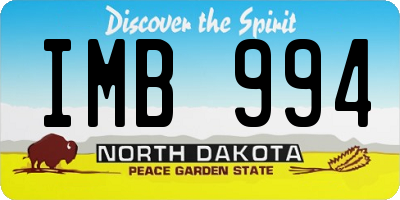 ND license plate IMB994