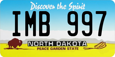 ND license plate IMB997