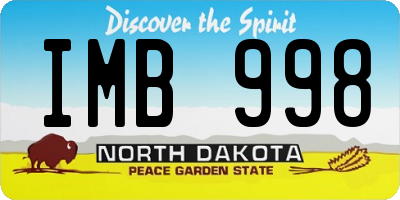 ND license plate IMB998