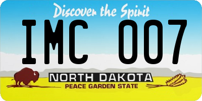 ND license plate IMC007
