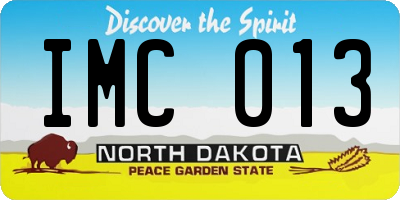 ND license plate IMC013