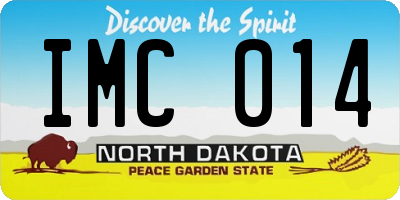 ND license plate IMC014