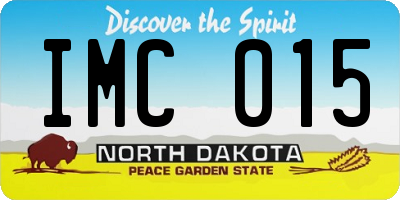 ND license plate IMC015