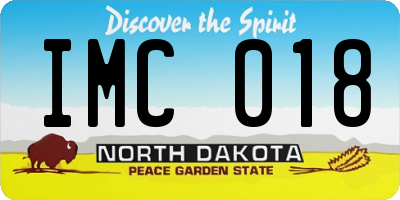 ND license plate IMC018