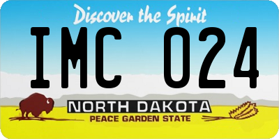 ND license plate IMC024