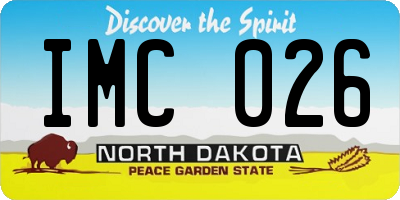 ND license plate IMC026