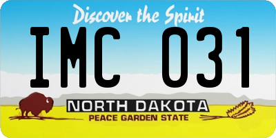 ND license plate IMC031
