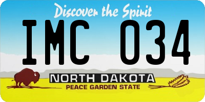 ND license plate IMC034