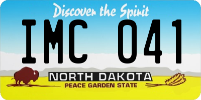 ND license plate IMC041