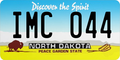 ND license plate IMC044