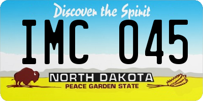 ND license plate IMC045