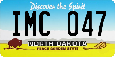 ND license plate IMC047