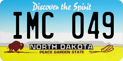 ND license plate IMC049