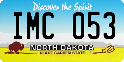 ND license plate IMC053