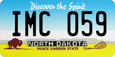 ND license plate IMC059