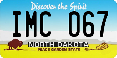 ND license plate IMC067