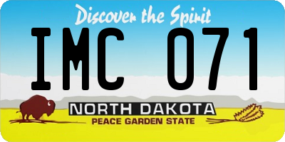 ND license plate IMC071