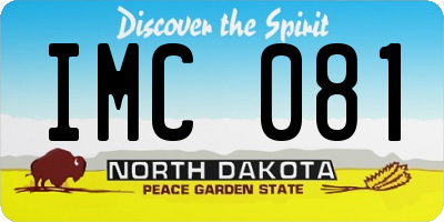 ND license plate IMC081