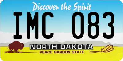 ND license plate IMC083
