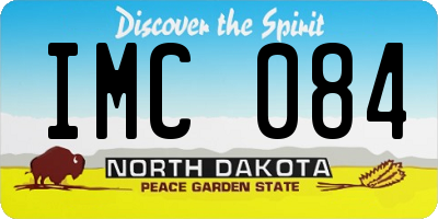 ND license plate IMC084