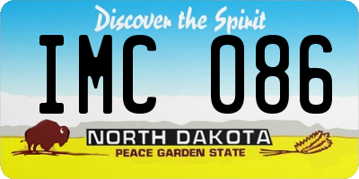 ND license plate IMC086
