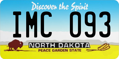 ND license plate IMC093