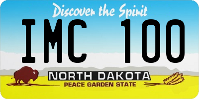 ND license plate IMC100