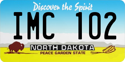 ND license plate IMC102