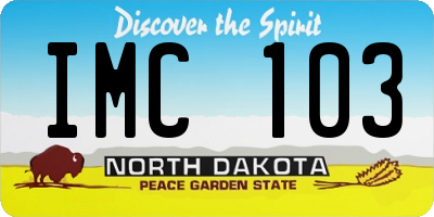 ND license plate IMC103