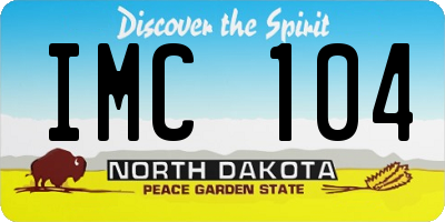 ND license plate IMC104