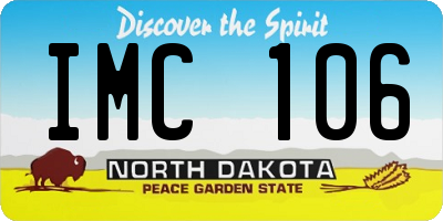 ND license plate IMC106