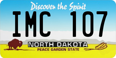 ND license plate IMC107