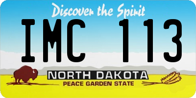 ND license plate IMC113