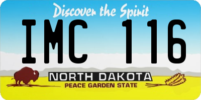 ND license plate IMC116