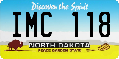 ND license plate IMC118